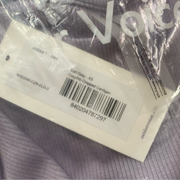 Outdoor Voices CozyRib Cropped Cardigan Earl Grey Size Small - Picture 3 of 6